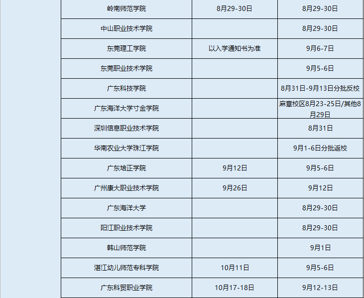 河北开学时间最新秋季